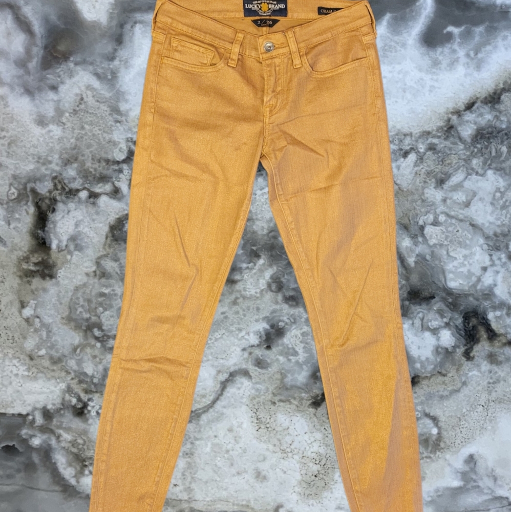 Gold Lucky Brand Skinny Jeans